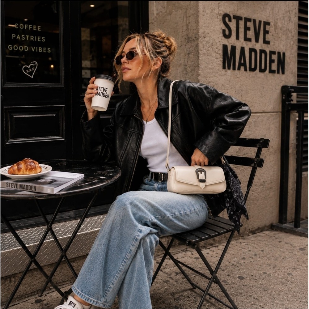 STEVE MADDEN Women's New Bmello Shoulder‎ Bag Vanilla Purse DT627555